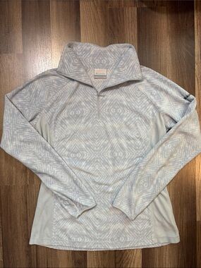 Columbia Icy Blue Patterned Lightweight Fleece Quarter Zip